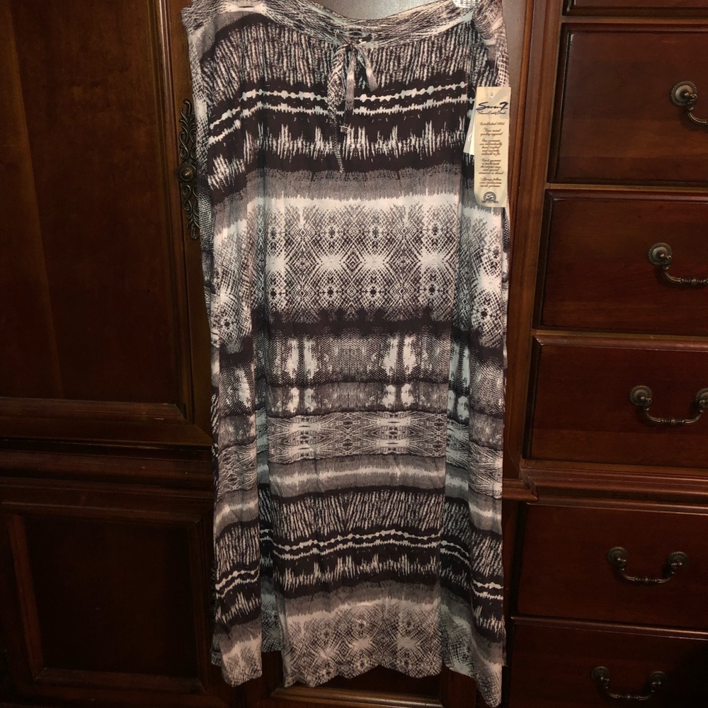 Brown and Cream Faux Wrap Maxi Skirt